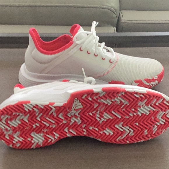 adidas Women's Athletic Shoes - White and Red - Picture 3 of 4